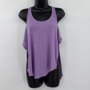 Chaser Linen Blend Racerback Slit Side Tank Top in Lilac | Size Small